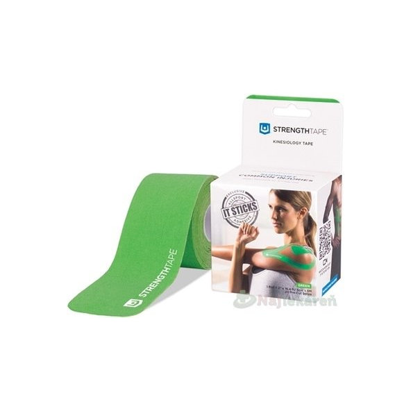 STRENGTHTAPE Kinesio tejpovacia páska zelená, 5cmx5m, predstrihaná 1ks