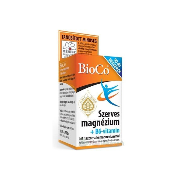 BioCo Organické Magnézium + vitamín B6  MEGAPACK, 90 ks
