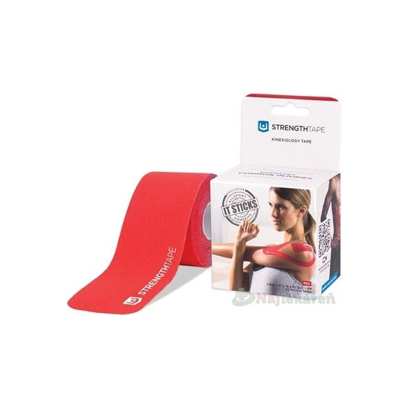 STRENGTHTAPE Kinesio tejpovacia páska, červená, 5cmx5m, nepredstrihaná 1ks