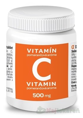 E-shop Valentis Vitamín C 500 mg pomarančová aróma 50ks