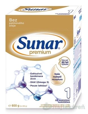 E-shop Sunar Premium 1 počiatočná mliečna výživa, 600g