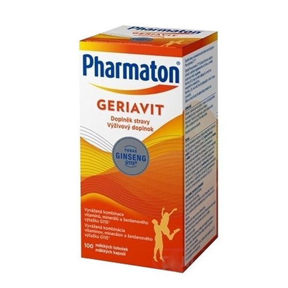 Pharmaton Geriavit vitamíny, minerály a ženšen, 100cps