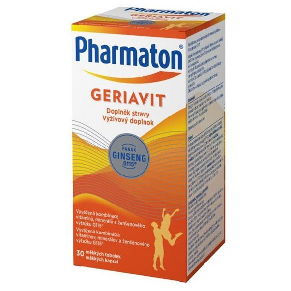 Pharmaton Geriavit vitamíny, minerály a ženšen, 30cps