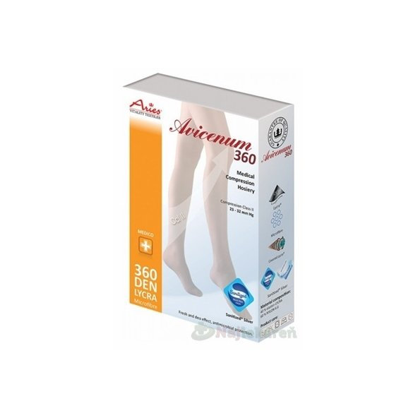 AVICENUM 360 Lýtkové pančuchy, Micro veľkosť XXLN,Sanitized, zatvorená špica, telové 1pár