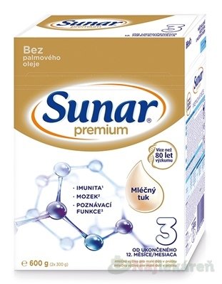 E-shop Sunar Premium 3 mliečna výživa 600 g
