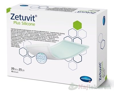 E-shop ZETUVIT Plus Silicone kompres sterilný (20x25cm) 10ks