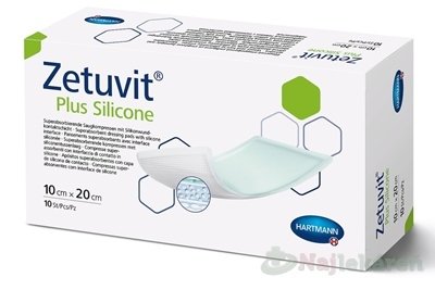 E-shop ZETUVIT Plus Silicone kompres sterilný (10x20cm) 10ks