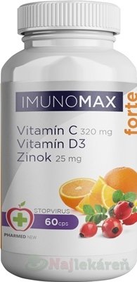 E-shop IMUNOMAX Forte Vitamín C+D+Zinok, 60ks