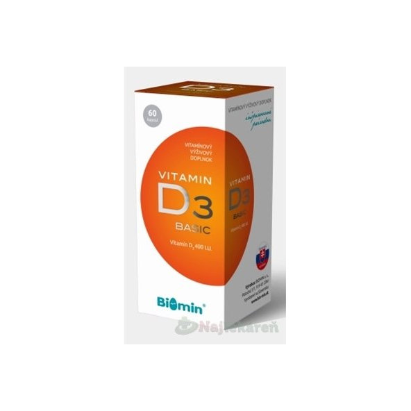 BIOMIN VITAMIN D3 BASIC 400 I.U., 60 ks