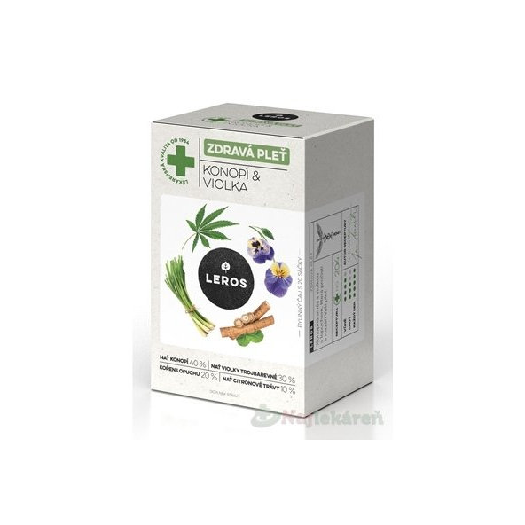 LEROS ZDRAVÁ PLEŤ Konope & Fialka bylinný čaj, 20x1,5g