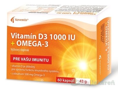 E-shop Noventis Vitamín D3 1000 IU + Omega-3, 60 ks