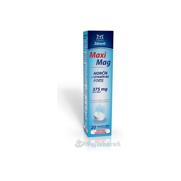 Zdrovit MaxiMag HORČÍK FORTE (375 mg) + VITAMÍN B6 20 šumivých tabliet