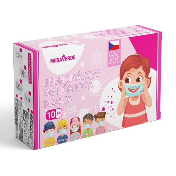 Detské zdravotnícke rúška na tvár - dievča 10ks