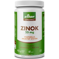 VITAR ORGANIC Zinok na podporu imunitného systému 25 mg, 60 tbl