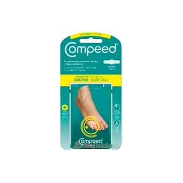 Compeed NÁPLASŤ Na kurie oká hydrokoloidná, stredná 6ks