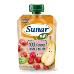 Sunar BIO Kapsička Hruška, malina 100 % ovocia (od ukonč. 4. mesiaca) 100 g
