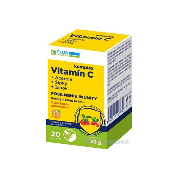PLUS LEKÁREŇ Komplex vitamín C+acerola+šípky+zinok