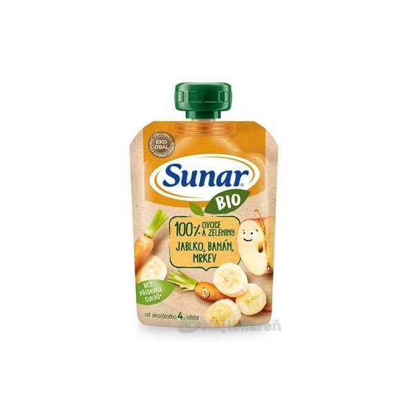 Sunar BIO kapsička jablko, banán, mrkva 100g