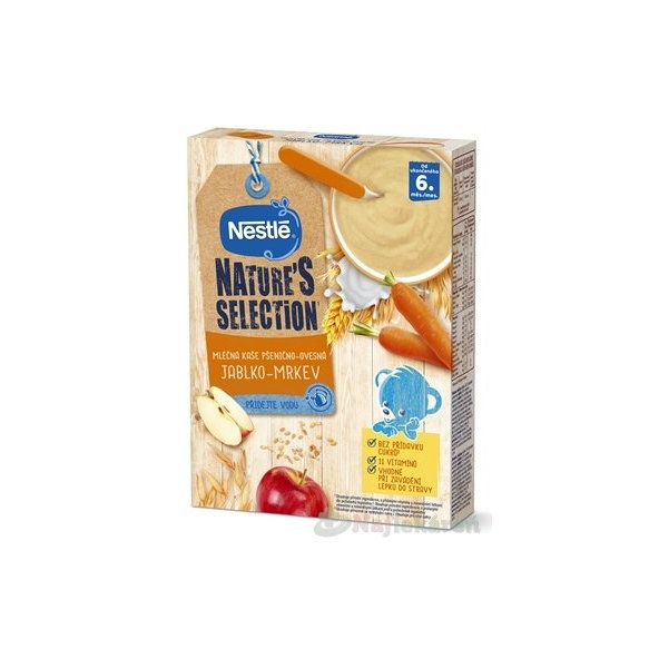 Nestlé pšenično-ovsená mliečna kaša, jablko-mrkva 250g