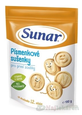 E-shop Sunar Písmenkové sušienky pre prvé zúbky (od ukonč. 12. mesiaca) 150 g