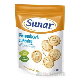 Sunar Písmenkové sušienky pre prvé zúbky (od ukonč. 12. mesiaca) 150 g