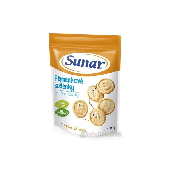 Sunar Písmenkové sušienky pre prvé zúbky (od ukonč. 12. mesiaca) 150 g
