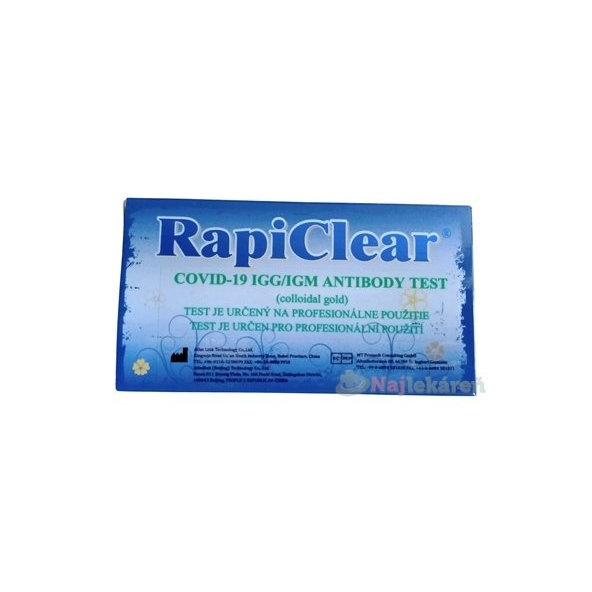 RapiClear COVID-19 IgG/IgM test na detekciu protilátok 1set
