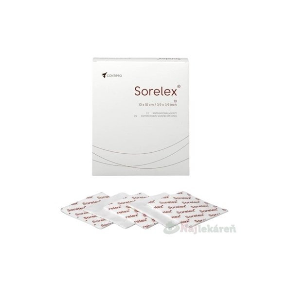 SORELEX antimikrobiálne krytie na rany 10x10cm,10ks