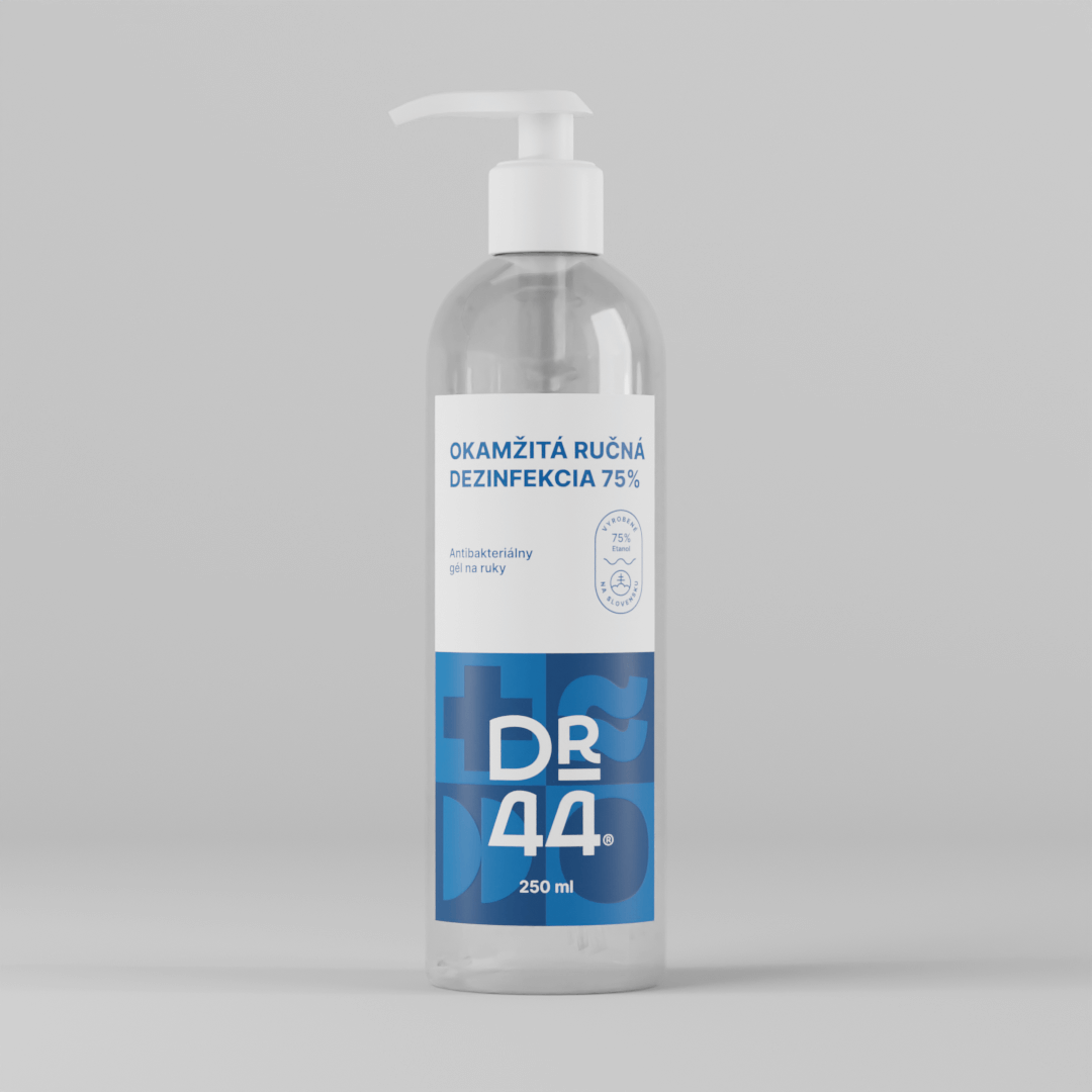 E-shop DR.44 OKAMŽITÁ RUČNÁ DEZINFEKCIA antibakteriálny gél (75% etanol) 250 ml