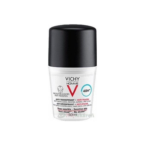 VICHY Homme DEO Roll-on proti škvrnám 48H 50ml