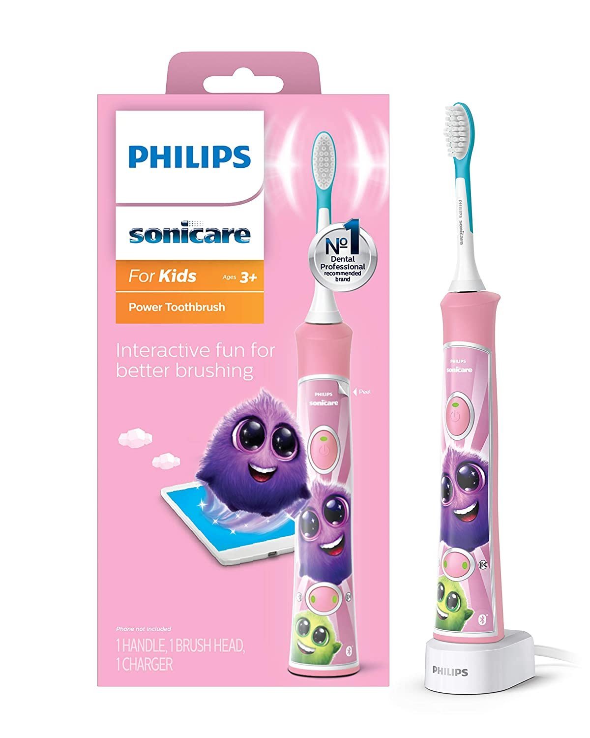 E-shop Philips Sonicare for Kids s Bluetooth - detská sonická kefka, ružová HX6352/42