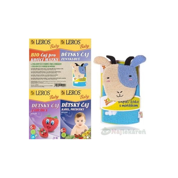 LEROS BABY- 4 ČAJE A MAŇUŠKA NA UMÝVANIE