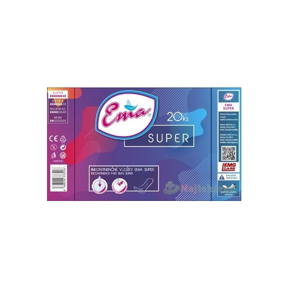 Ema Super vložky inkontinenčné, pre ženy 20ks