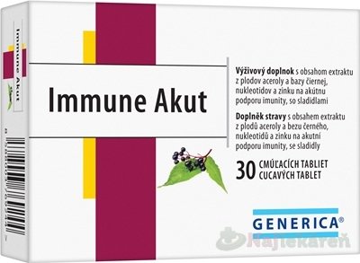 E-shop GENERICA Immune Akut cmúľacie tablety, 30 tbl