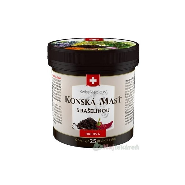 KONSKÁ MASŤ S RAŠELINOU hrejivá na svaly a kĺby 250 ml