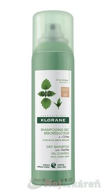 E-shop KLORANE Seboregulačný suchý šampón so žihľavou na tmavé vlasy 150ml