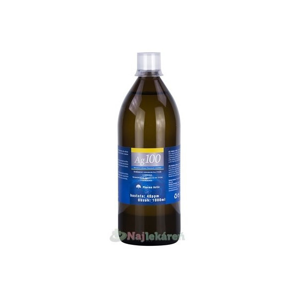 Pharma Activ Koloidné striebro Ag100, hustota 40ppm, 1000 ml