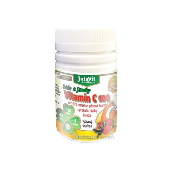 JutaVit Vitamín C 100 mg kids & family, 60 ks