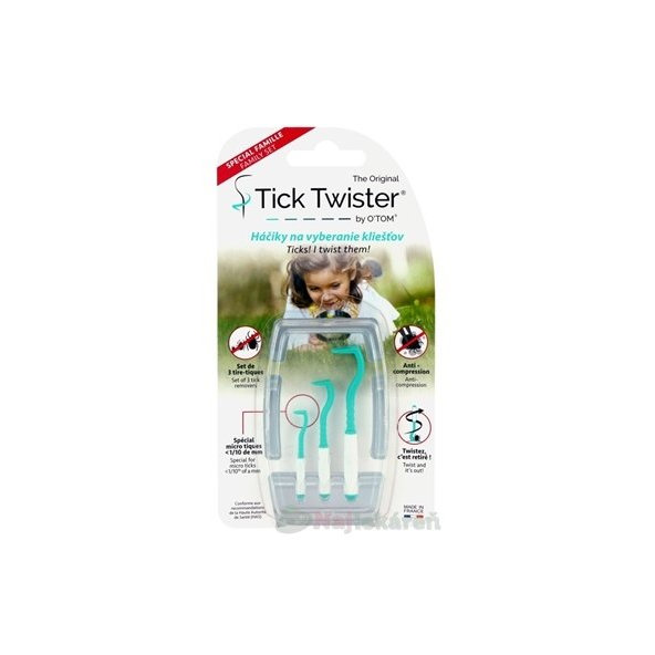 TICK TWISTER HÁČIKY NA VYBERANIE KLIEŠŤOV rôzne veľkosti 3ks