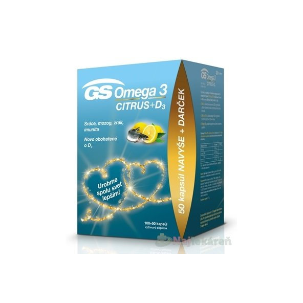 GS Omega 3 CITRUS + D3 darček 2020