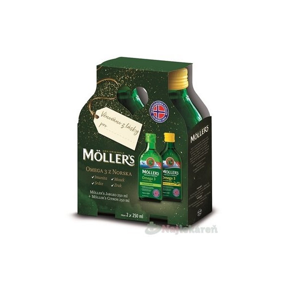 MOLLER´S Omega 3 RYBÍ OLEJ (Citrón + Jablko)