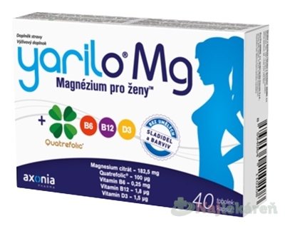 E-shop YARILO Mg (Magnésium pre ženy + vitamíny B6, B12, D3 a folát) 40 ks