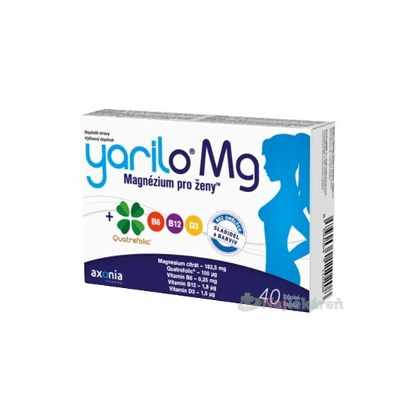 YARILO Mg (Magnésium pre ženy + vitamíny B6, B12, D3 a folát) 40 ks