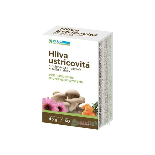 PLUS LEKÁREN Hliva ustricovitá (+ Echinacea + rakytník + selén + zinok) 60 ks