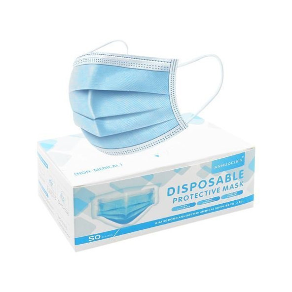 Jednorázové rúško na tvár 3-vrstvové 50ks