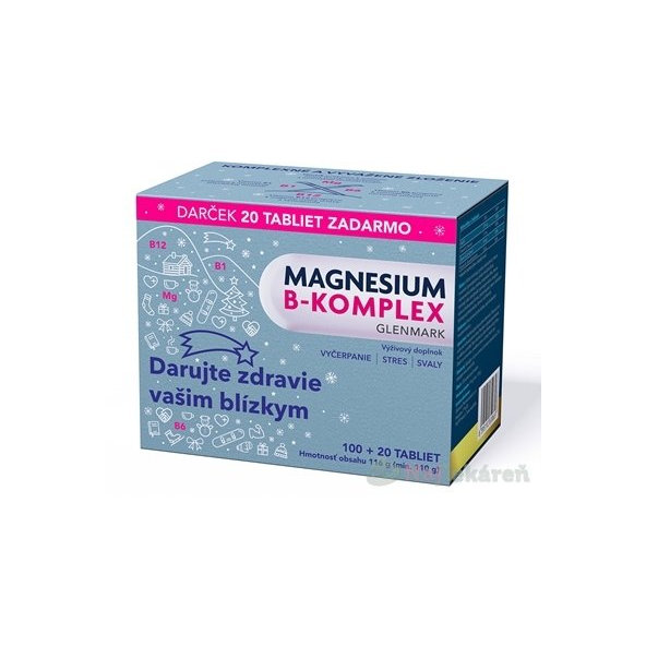 Magnesium B-komplex Glenmark (Vianočné balenie) 100+20ks