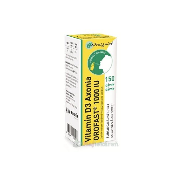 Vitamín D3 Axonia OROFAST 1000 IU, sprej pod jazyk 30ml