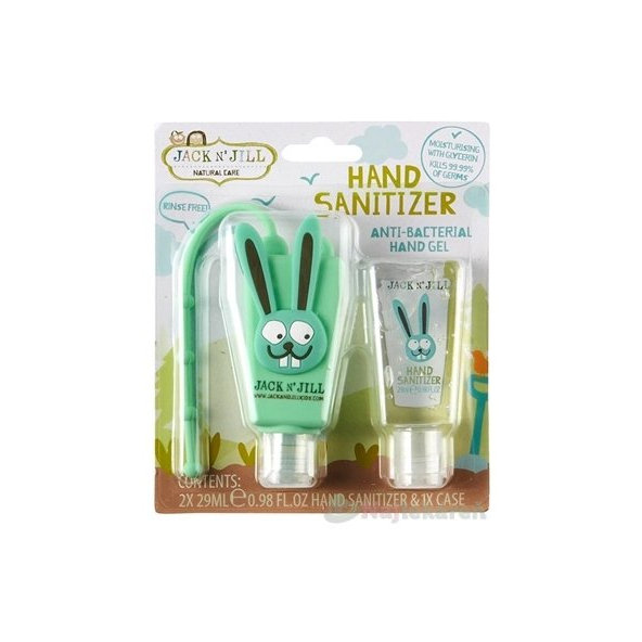 JACK N´JILL Antibakteriálny gél na ruky pre deti s puzdrom ZAJKO 2x29ml