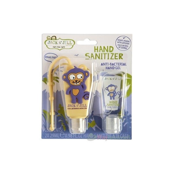 JACK N´JILL Antibakteriálny gél na ruky pre deti s puzdrom OPICA 2x29ml