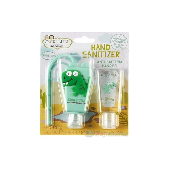 JACK N´JILL Antibakteriálny gél na ruky pre deti s puzdrom DINO 2x29ml